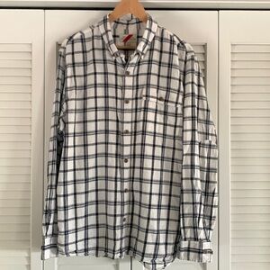 Best Made Co. Linen Cotton Shirt Men’s White Black Plaid Button Down Size XL